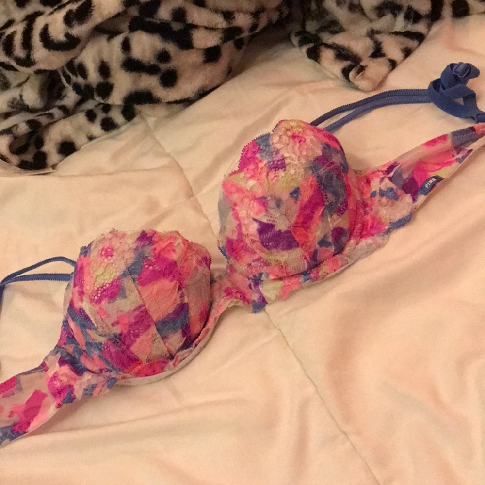 PINK colored push up bra